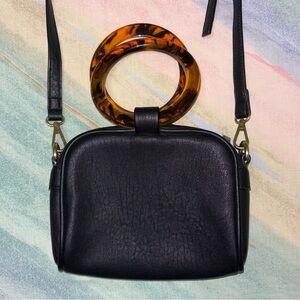 Anthropologie Lucite Handled Mini Crossbody black Bag